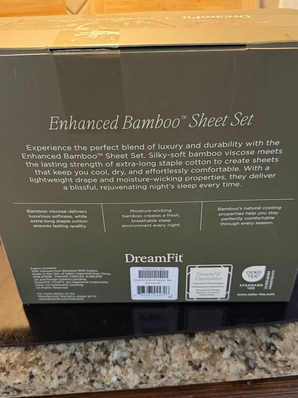 Dream Fit Enhanced Bamboo King Sheet Set in Deep Blue